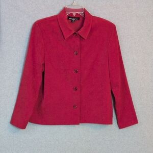 Briggs New York Red Microsuede Jacket Blazer Women's M
